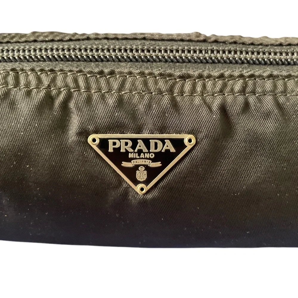 Prada Black Nylon Barrel Pouch - Picture 3 of 9